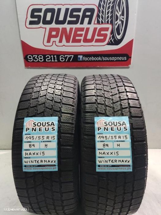 2 pneus semi novos 195-55r15 maxxis - oferta dos portes 75 euros