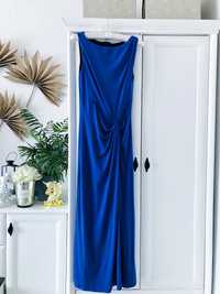 Ariella kobaltowa długa sukienka Wieczorowa dopasowana maxi dress koba