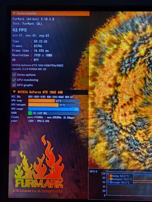 Видеокарта Asus GTX 1060 6GB Rog Strix 192bit GDDR5