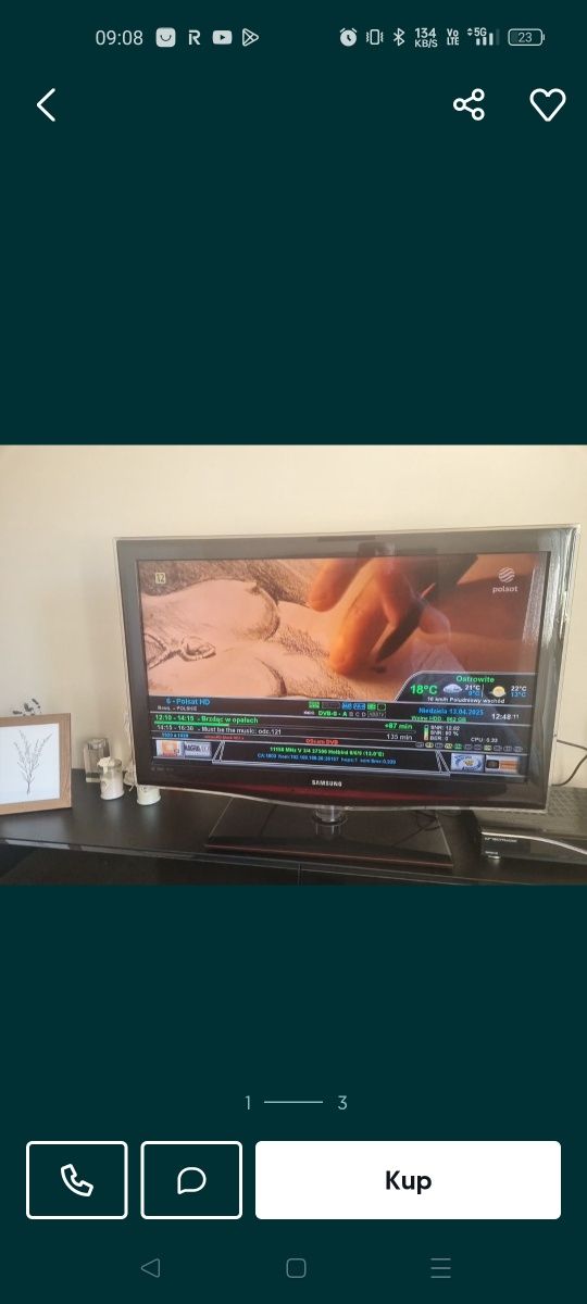 Samsung model: LE37B651: 37 cali, Full HD