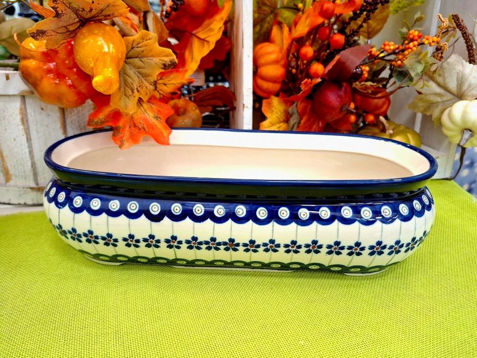 Osłonka /doniczka 166 a, ceramika bolesławiec
H 8,5 cm ø 13,0 x 31,2 c