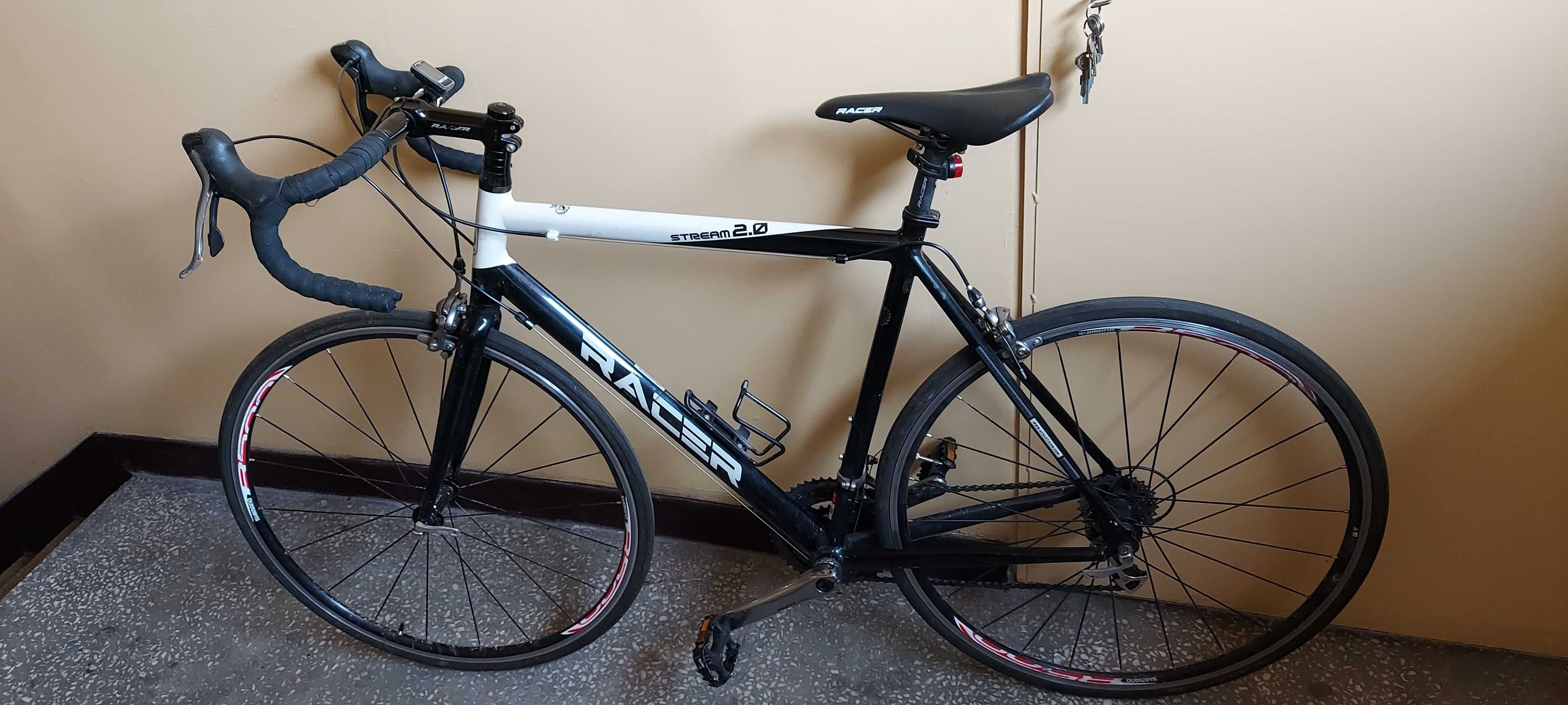 Kultowy rower szosowy Racer aluminium osprzęt Shimano
