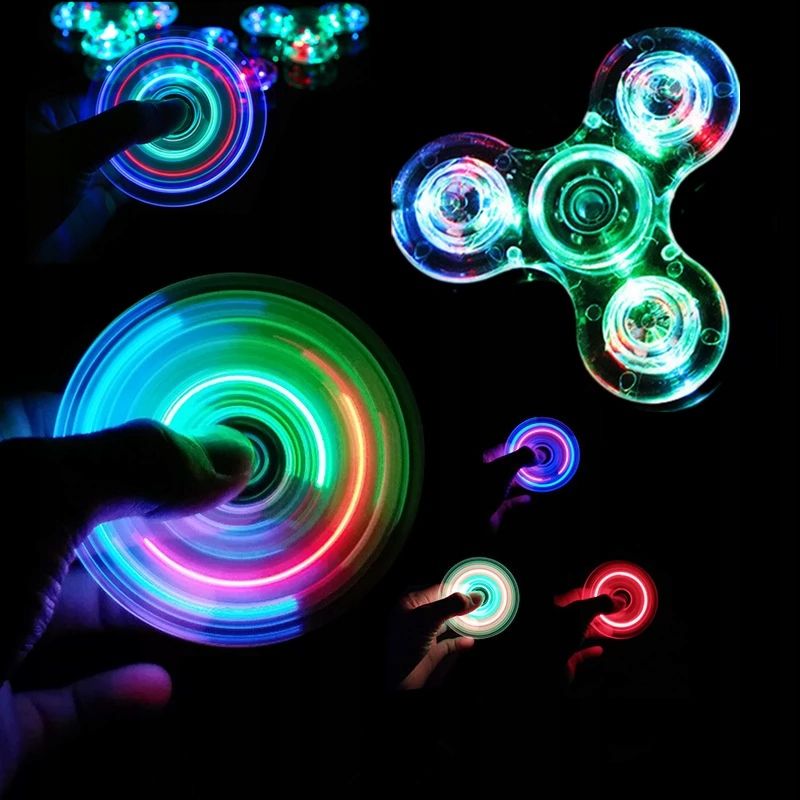 Fidget Spinner Hand Spiner Crystal Led świecący 2x