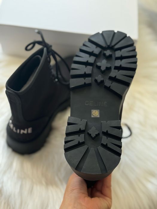 Чоботи черевики celine селін чорні ботинки сапоги теплі зимові осінні