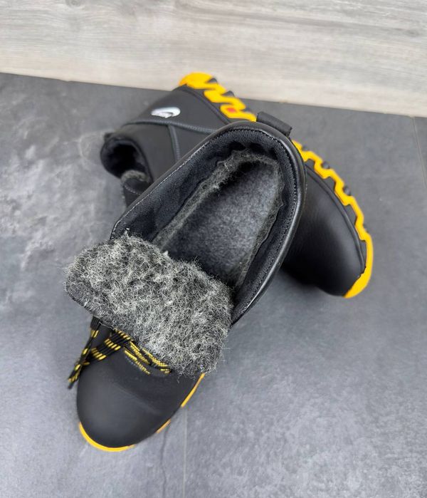 Кожаные ботинки для зимы (40-45) Мужская обувь утепленная