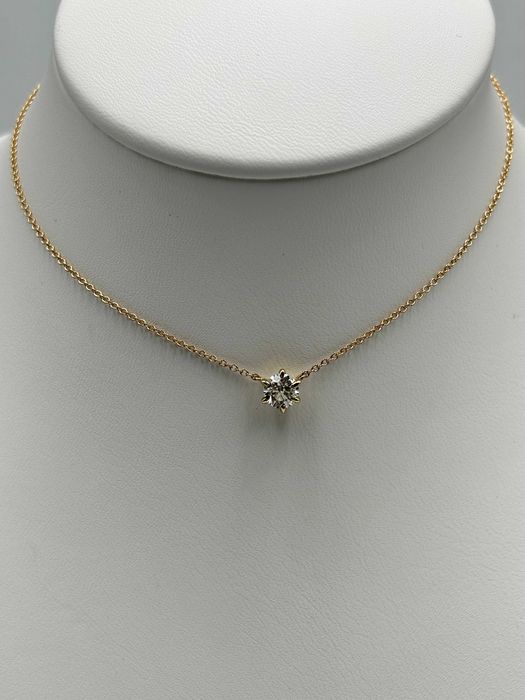 Celebrytka 0,50ct złoty naszyjnik z naturalnym diamentem brylantem