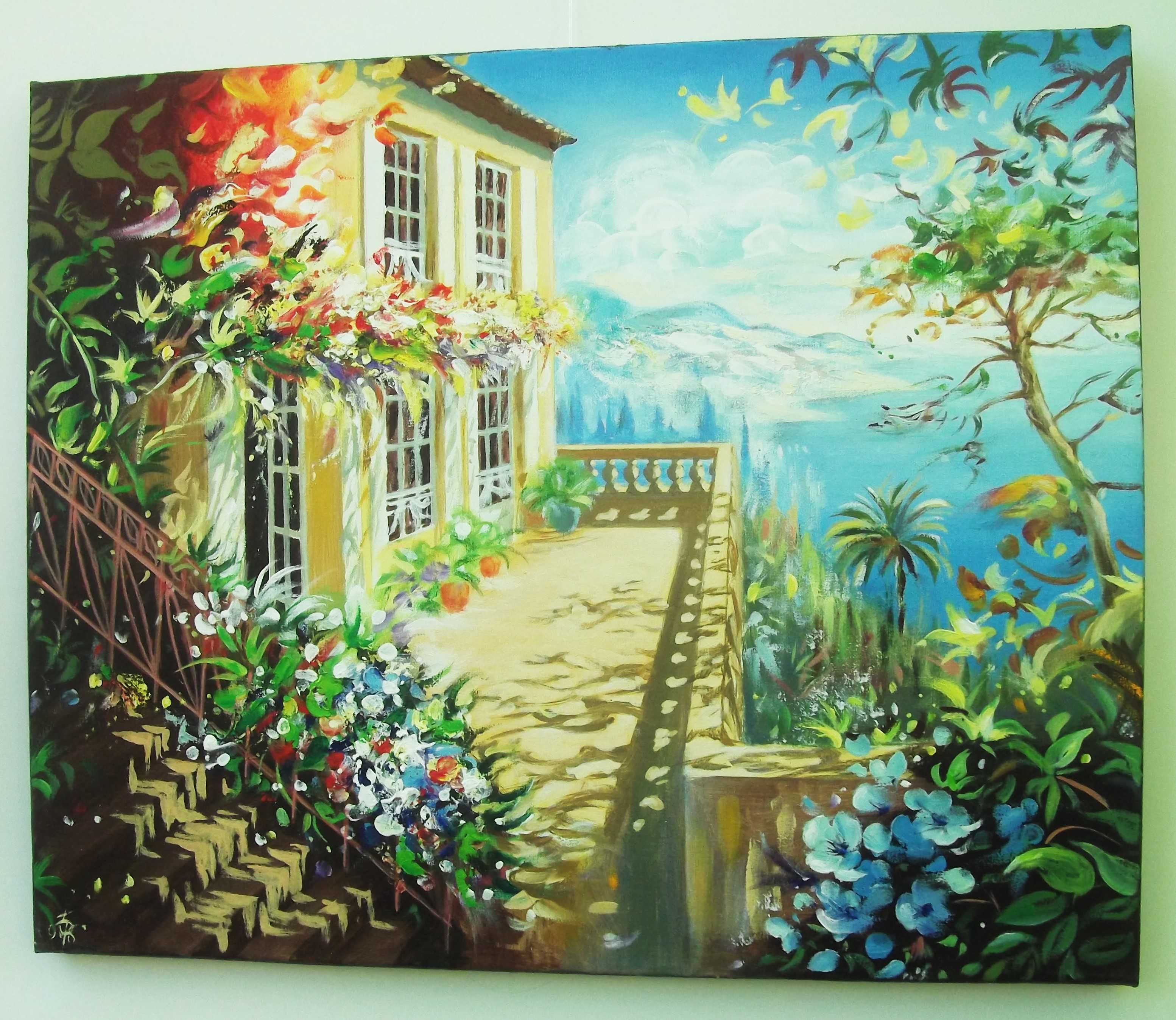 Картина маслом на холсте пейзаж живопис художника подарок девушке маме