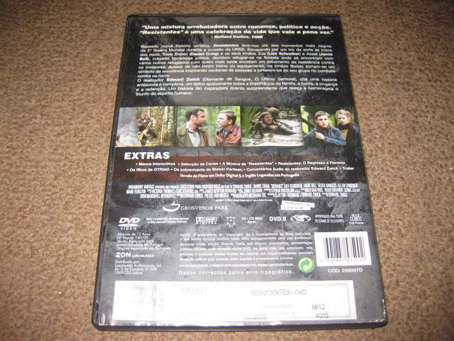 DVD "Resistentes" com Daniel Craig