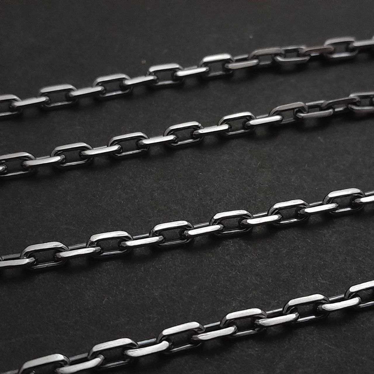 Серебряная цепочка якорь 925 пробы с чернением якорное плетение