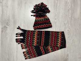 Зимняя детская шапка и шарф флисовые