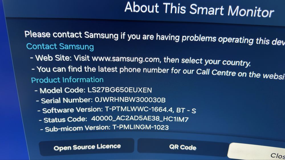 Samsung Odyssey G6 LS27BG650EUXEN 27" LED QHD 240Hz