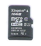Продам недорого карту памяти Kingston, Micro CD, объёмом 16 гб.