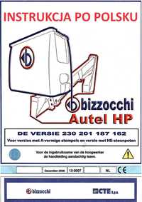 Instrukcja obsługi podnośnik Bizzocchi Autel HP 230 201 CTE 187 162