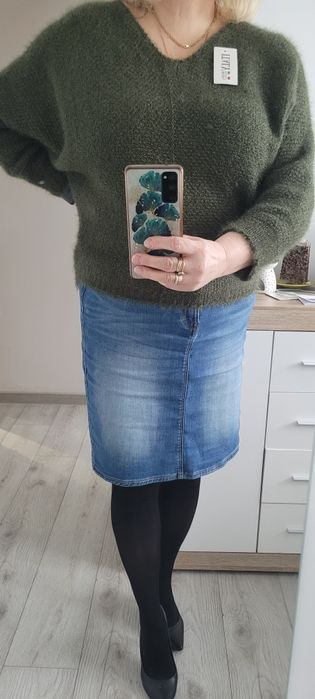 Sweterek oliwka 40-42 10% wełny