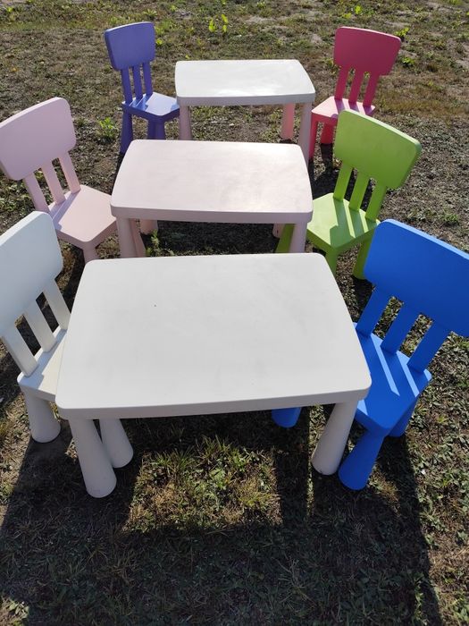 Zestaw stolik i dwa krzesełka Ikea mamut
