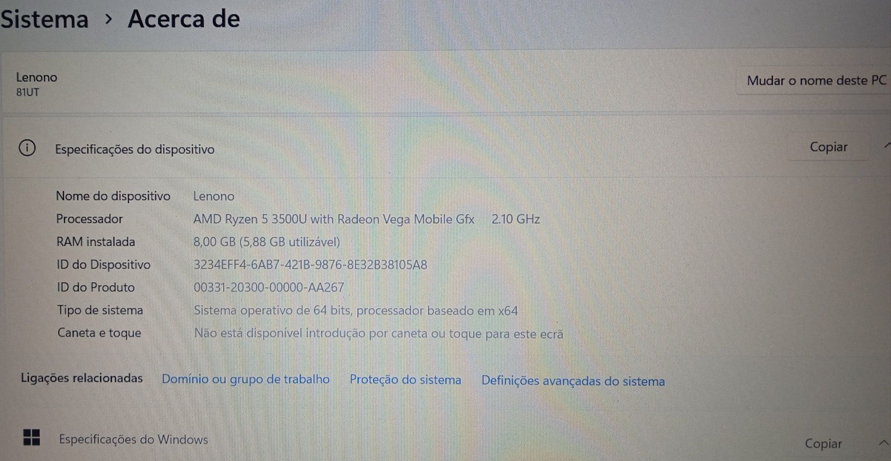 Lenovo ideapad S145 ...COM AVARIA...