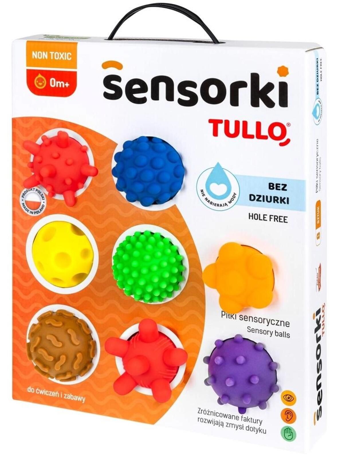 Piłeczki sensoryczne Sensorki Bez dziurki 8szt pudełko,322x258 mm