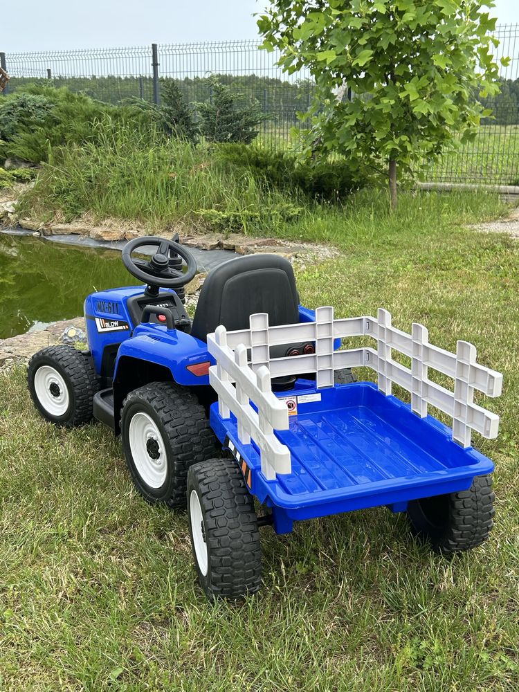 Traktor na akumulator z Przyczepką Pilot 137cm 12V Miękkie koła EVA