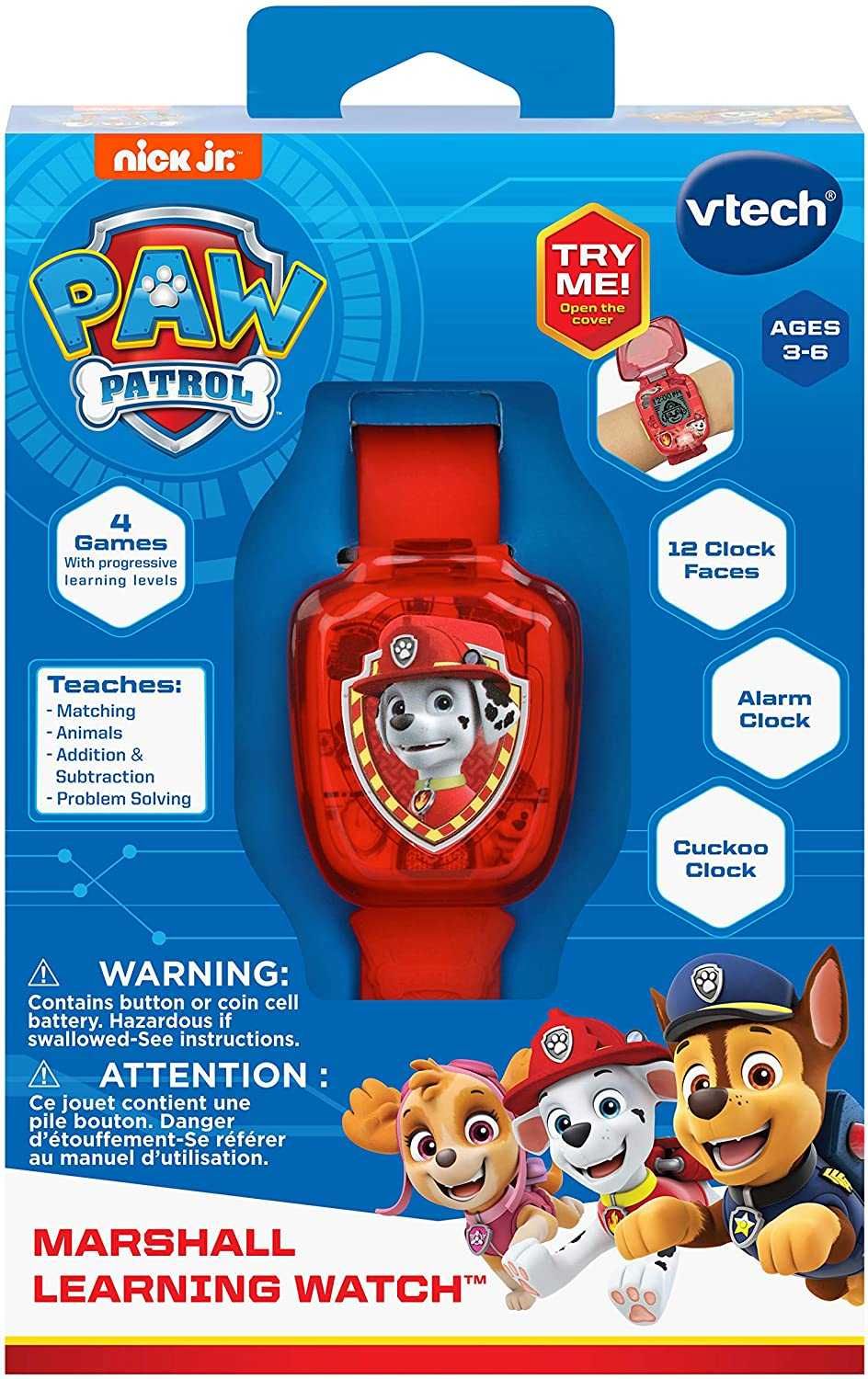 Paw Patrol Развивающие наручные часы Щенячий патруль Маршал от VTech