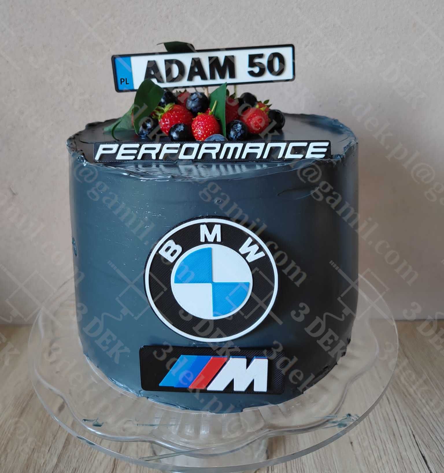 Dekoracje na tort, prezent dla fana BMW.