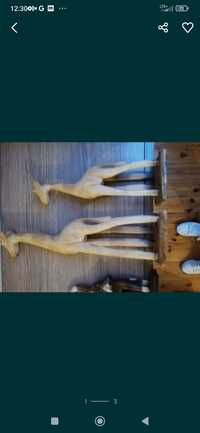 Drewniane żyrafki figurki