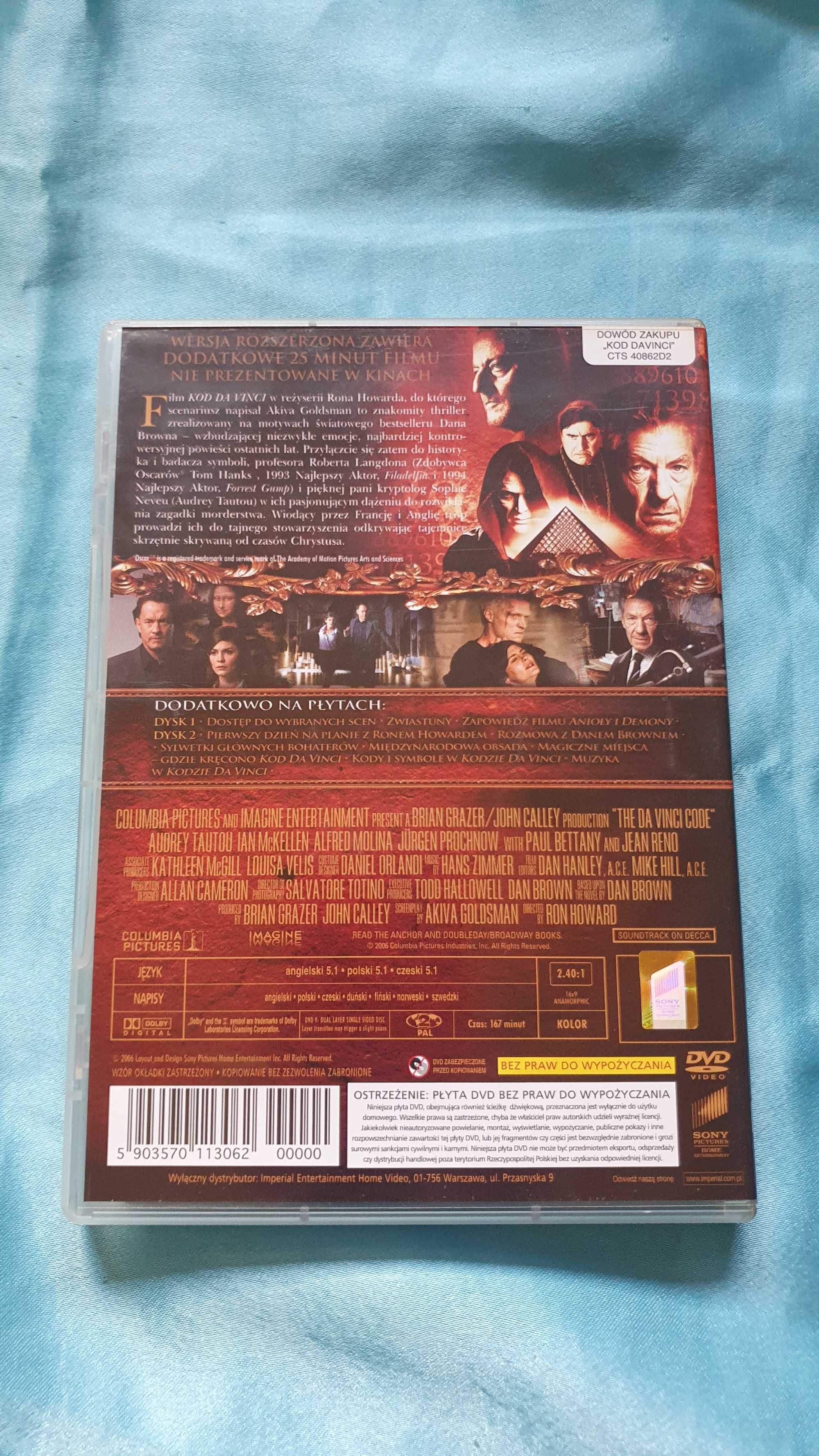 Kod Da Vinci  (2006)  wersja rozszerzona  DVD