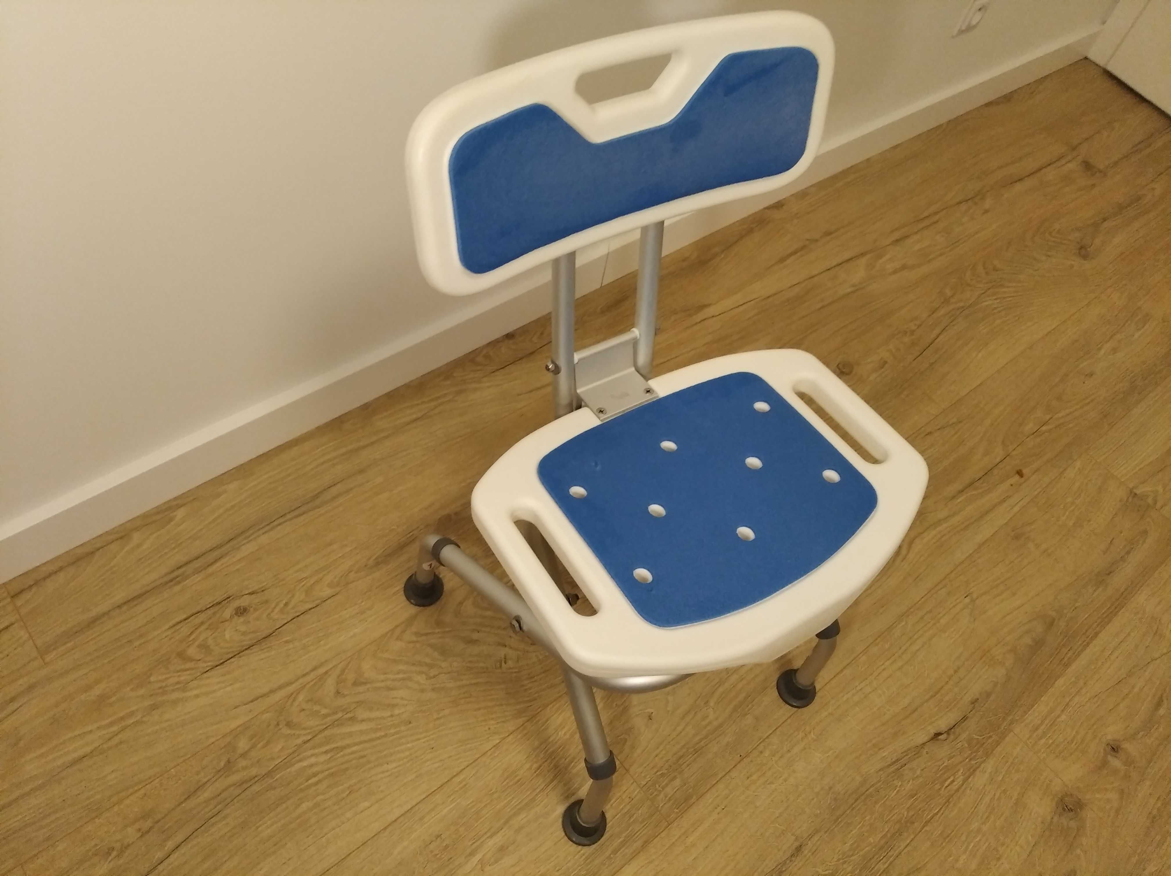Krzesło prysznicowe składane rehabilitacyjne - HERDEGEN BLUE