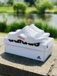 Мужские пляжные шлепанцы Адидас белые лёгкие тапки adidas