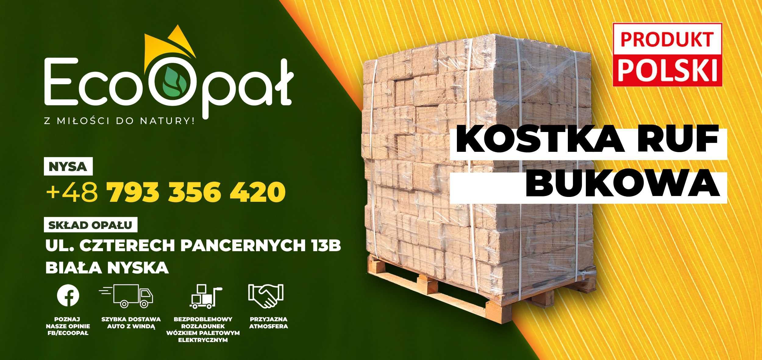 Brykiet Kostka Bukowa, Twarda , Mocno zbita !