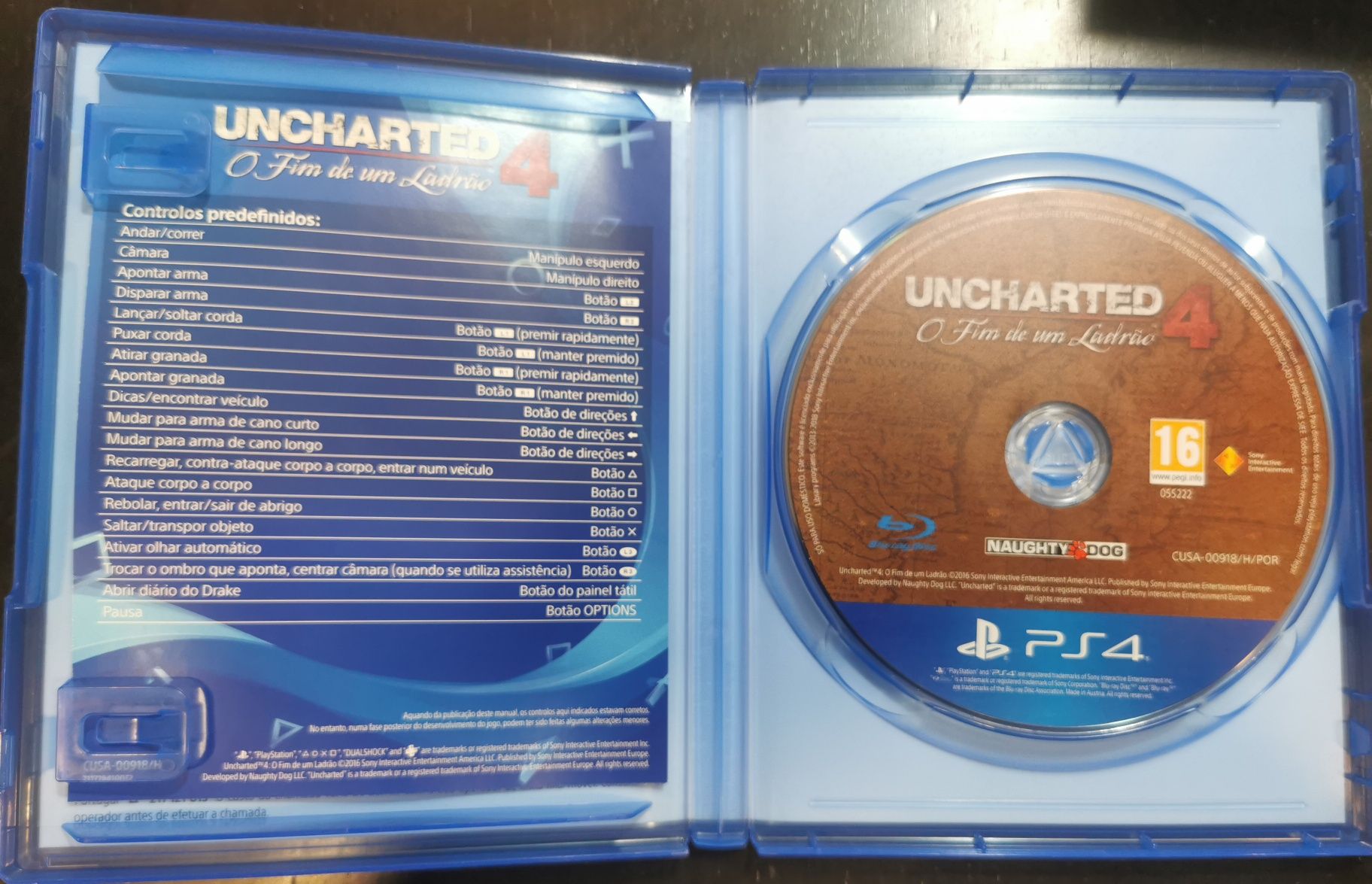 Uncharted 4 o fim de um ladrão PS4
