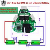 Дві Плати для АКБ шуруповерта BMS 3 S, 12,6V
