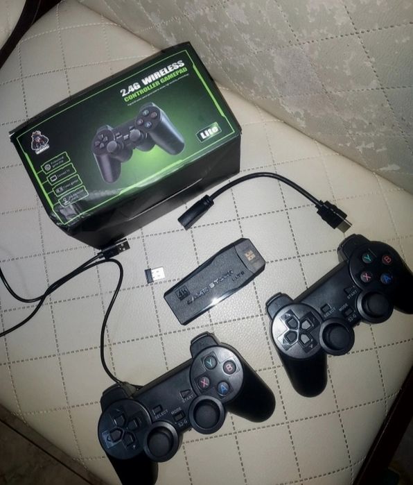 Mini konsola retro Game Stick 20000 gier  64GB 4K 2.4G #Pegasus #Ps1 #