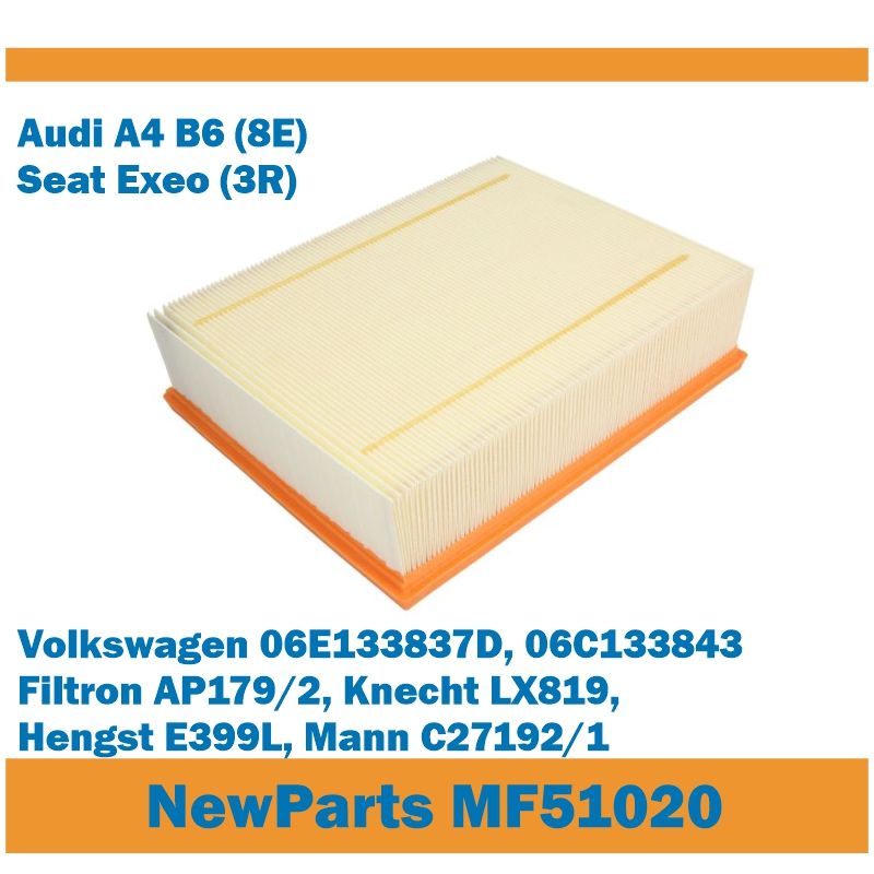 Filtr powietrza MF51020 Audi A4 B6 (8E) Seat Exeo (3R) zamiennik