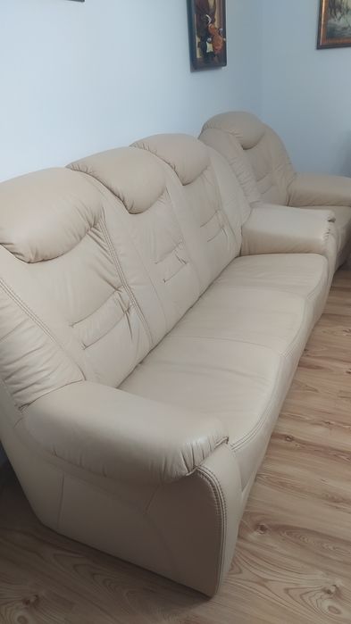 Kanapa i fotel skórzany