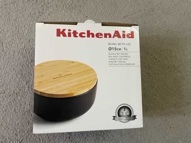 KITCHENAID Taça em grés + Tampa em bambu| 15cm | NOVO