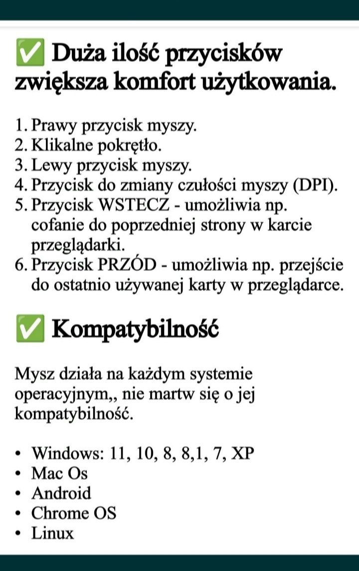 Myszka bezprzewodowa sensor optyczny,6 przycisków