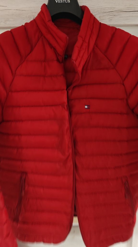 Kurtka pikowana ocieplana zimowa czerwona kurtka męska ciepła na zimę