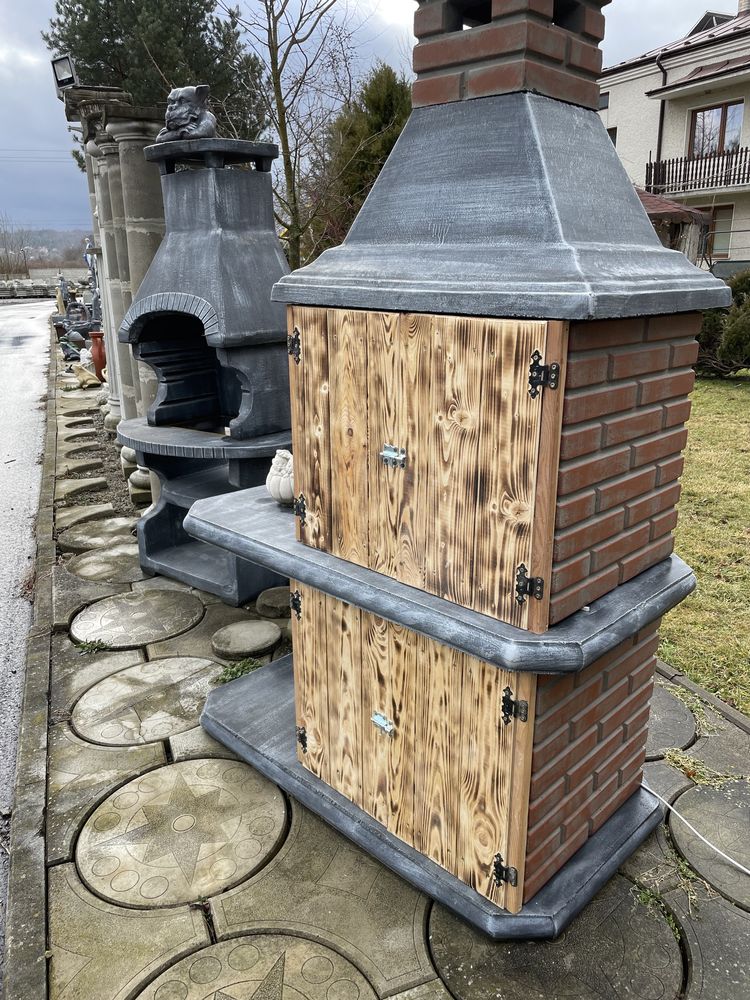 Grill Betonowy Klinkier Gotowy do grilowania