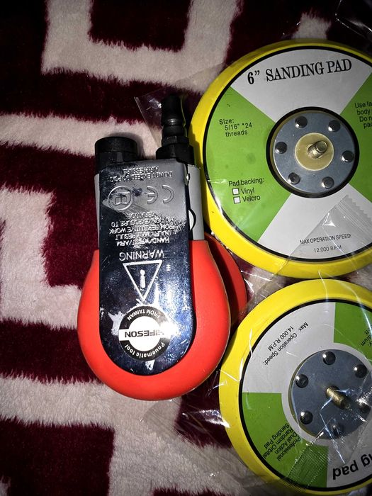 Hifeson lixadeira orbital pneumática de 5/6 polegadas, 125/150mm,