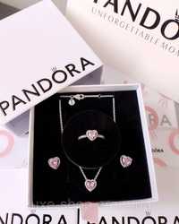 Набір срібних прикрас Pandora, Каблучка Кільце Кольцо Рожеве серце