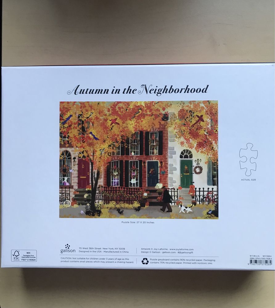 Puzzle Galison puzzle Autumn in the neighborhood