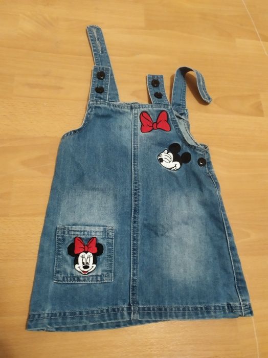 Disney* Sukienka jeansowa Minnie Mickey *9-12 *80