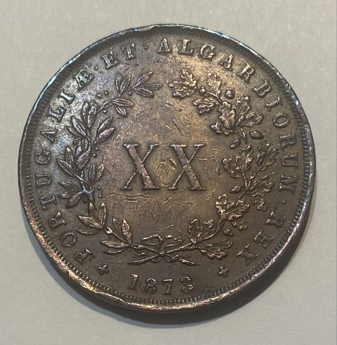 Moeda D LUIS I - XX Reis 1873