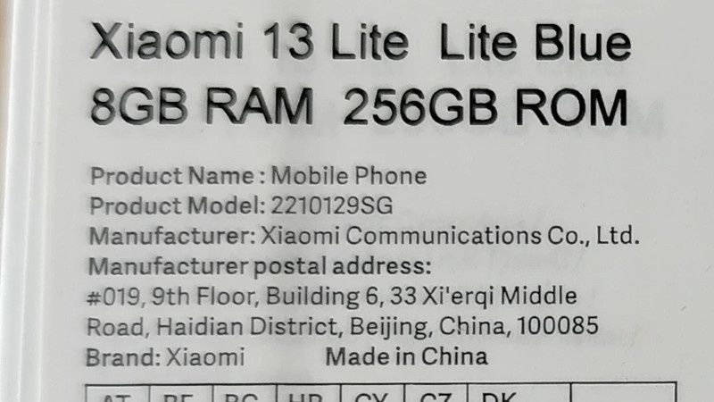 Xiaomi 13 lite 8/258gb, niebieski,nie redmi, zaplombowany, 2lat gwaran