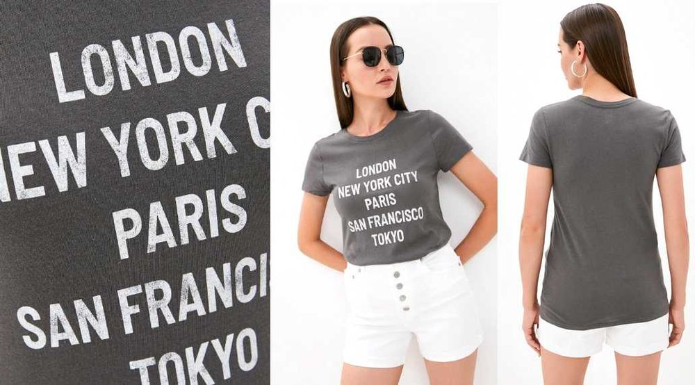 Sale! GAP nowa koszulka "Londyn, New York, Paris.." L