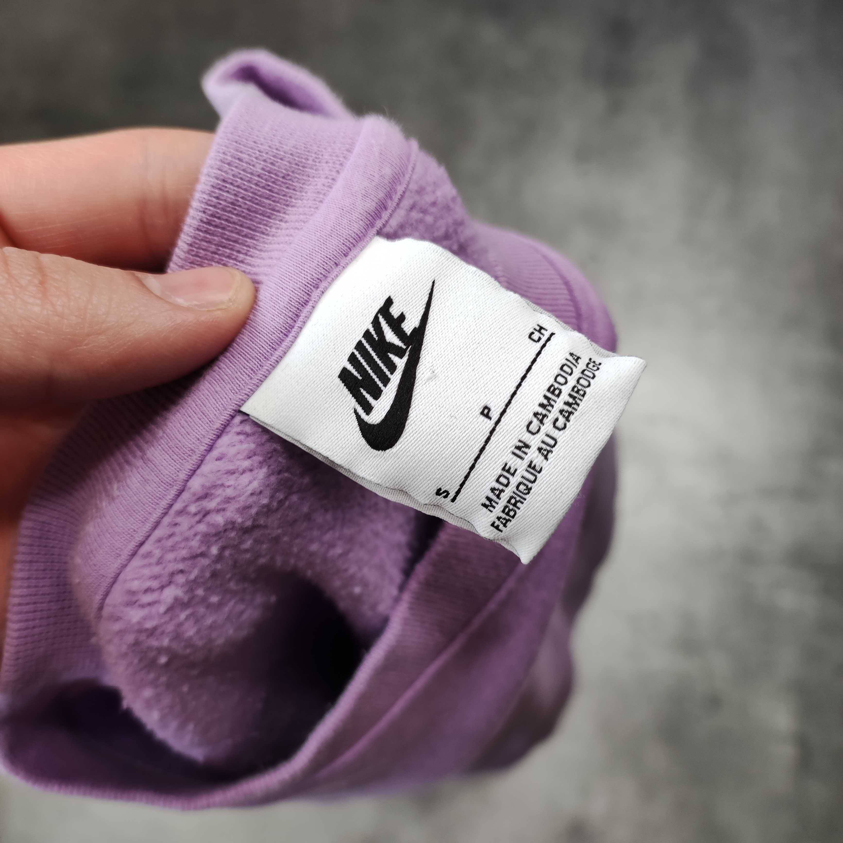 MĘSKA Bluza Sportowa Bawełna Liliowa Nike Klasyczna Małe Logo Haft