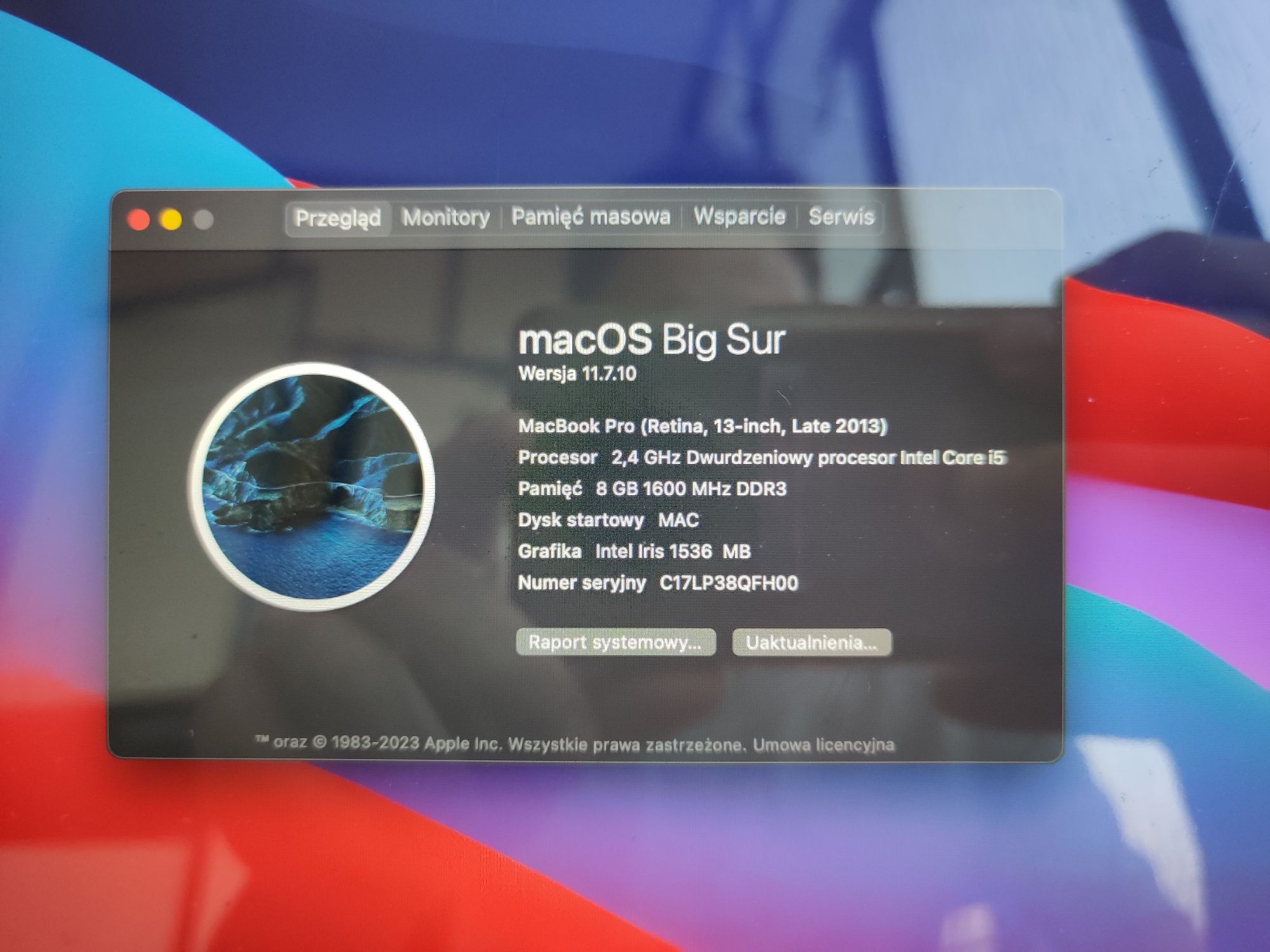 Apple MacBook pro 13 late 2013 i5 8gb 256gb