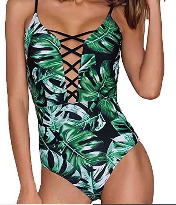 Fato de banho estampado verde (NOVO POR ESTREAR)
