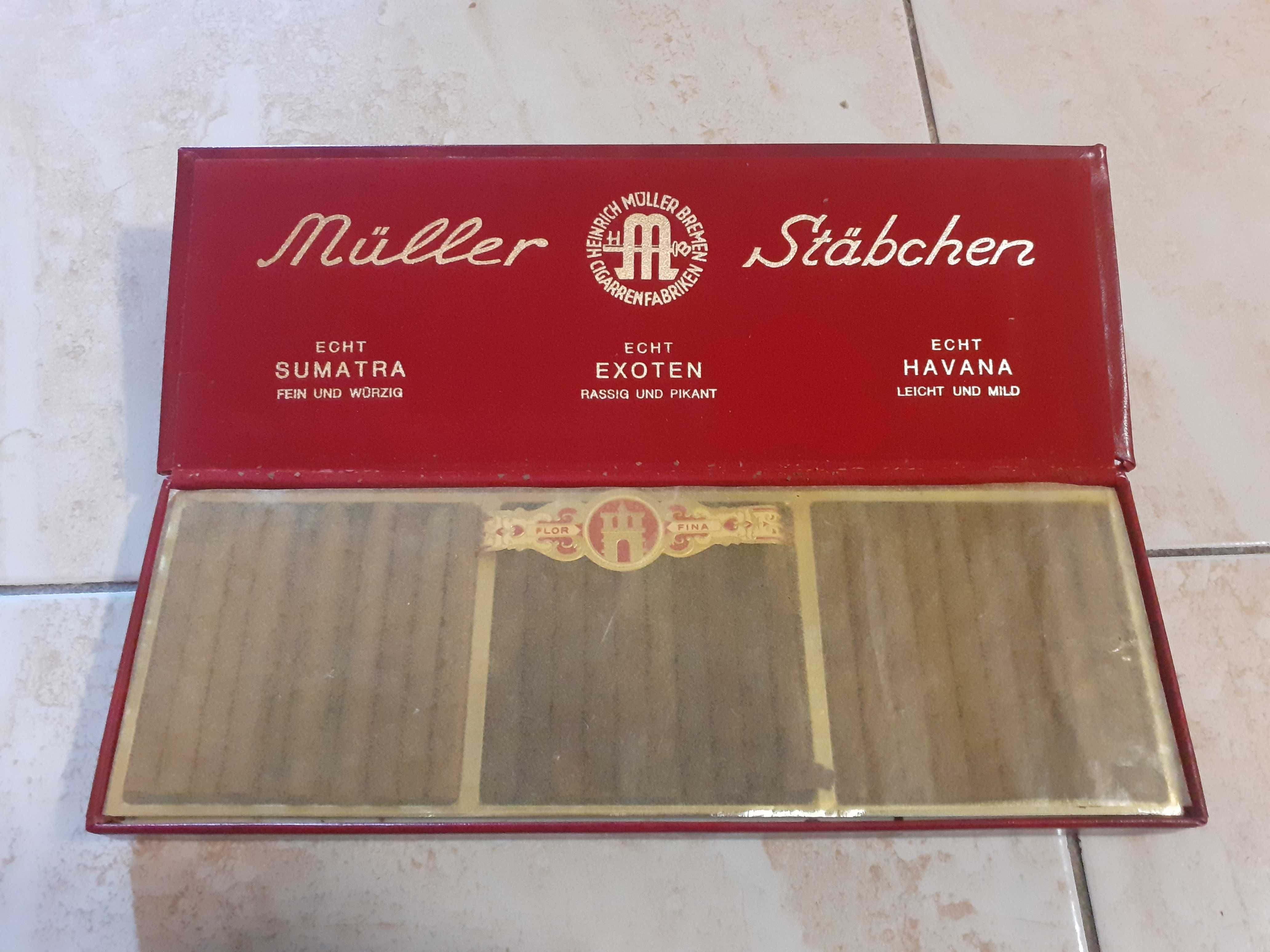 Pudełko z cygaretkami.Muller Stabchen.