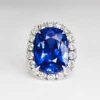 10 ct Royal Blue Szafir Diamenty GIA cert pierścionek zaręczyny